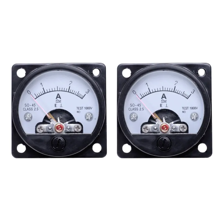 Panel Meter Current Direction 2X AC 0-3A Round Analog Panel Meter Current Measuring Ammeter Gauge ...