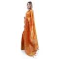 Mustard Yellow Color Dola Silk Saree With Blouse For Women. 