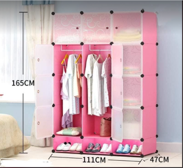 Cloth%20Rack%20Storage%20Cabinet%20Wardrobe%20With%20Hanger%2012%20Door%20Cube%20Drawer%20(Color%20May%20Very)%20-%20Image%202