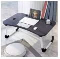 Smart Multi-Purpose Laptop Table Stand/Study Table/Bed Table/Foldable and Portable/Ergonomic & Rounded Edges/Non-Slip Legs/Engineered Wood Black/Color. 