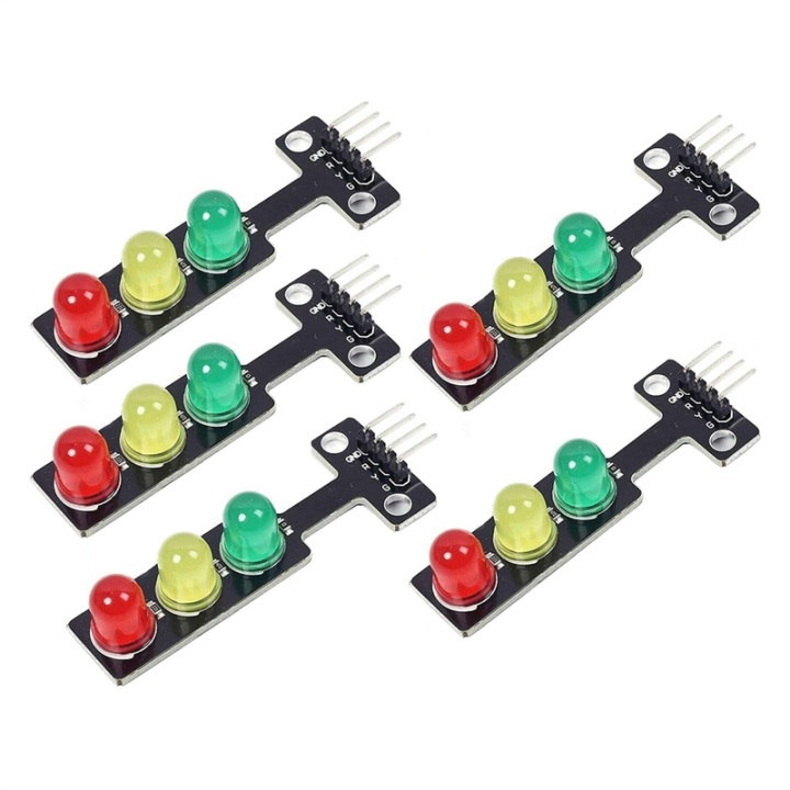 Spreeshop 5PCS Mini Traffic Light LED DC 5V 5MM Display Module DIY Project Kit, Traffic System Model Traffic Light