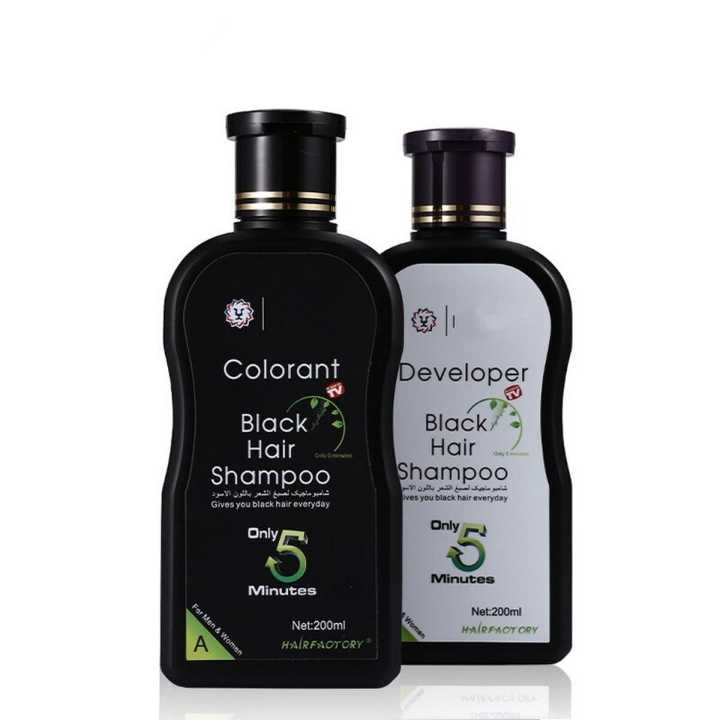 2Pcs Dexe Black Hair Shampoo Economic Set Only 5 Minutes Hair Color Hair Dye