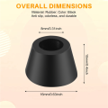 20PCS Black Chair Couch Table Rubber Furniture Leg End Caps 16mm Dia. 