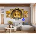 5 Panel Lord Buddha Canvas | Wall | Home Decor | Canvas | Wall Art With Frame Inside. 
