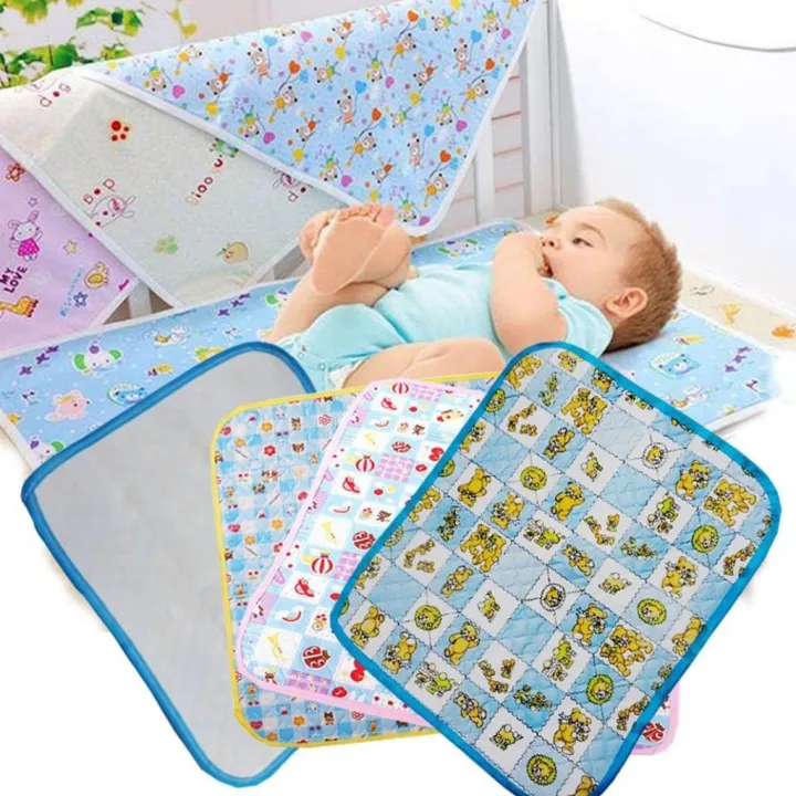 Newborn%20Baby%20Waterproof%20Bed%20Protector%20Sheet:%20Cotton%20Plastic,%20Multicolor%20-%20Image%203