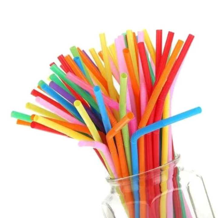 Disposable Multi Color Straw Set of 100 pcs