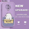 Jizetin for Vivo S1 Pro Back Cover Funny Bear PU Leather For Girls Boys Soft Phone Case. 