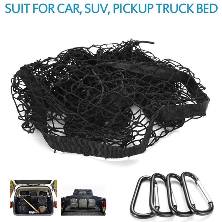 JINMY%202X%20Pocket%20Trunk%20Storage%20Bag%20Storage%20Heavy%20Cargo%20Net%20Suitable%20for%20Car%20SUV%20Pickup%20Bed%20Black%20Mesh%20Belt%208%20Hooks%20and%20Loops%20-%20Image%203