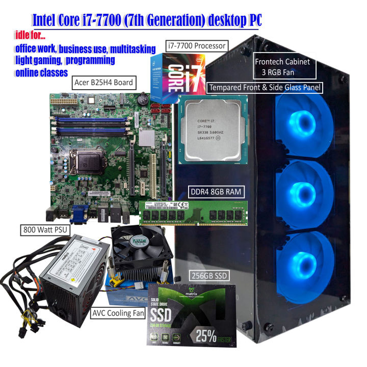 Desktop PC I7 7th Generation for office work, business use ...