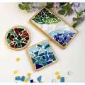 Handmade DIY Mosaic Cup Mat Bottom Bamboo Pad Heart Square Coaster Parent-Child Early Education Free Creation Handicraft Toys. 