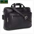 WILDHORN Nepal® Top Grain Leather 16 inch Laptop Messenger Bag for Men with Adjustable Strap (MB 547 BLACK). 