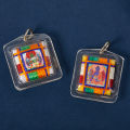 Tibetan Tangka Green Tara Buddhism Keychains Small Pendants Pocket Fengshui Key Chain Buddhist Decoration JINBING. 