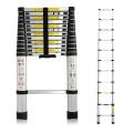 4.4M/ 14.5FT Telescoping Ladder with Detachable Hooks, Multi-Purpose Aluminium Telescopic Ladder Extension Loft Ladder, Attic Portable Safety Ladder for Home Climb, Maximum Load 150kg, EN131 Standard. 