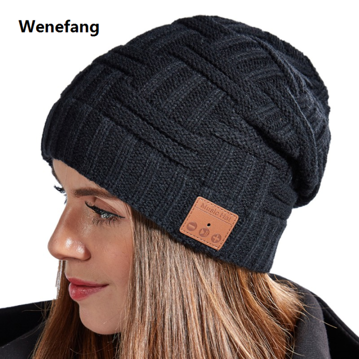 Wenefang 【New Innovation】Wireless Bluetooth Music Hat Beanie Cap Earphone Headphone Smart Headset Speaker With Mic Sport Knitted Hats Best