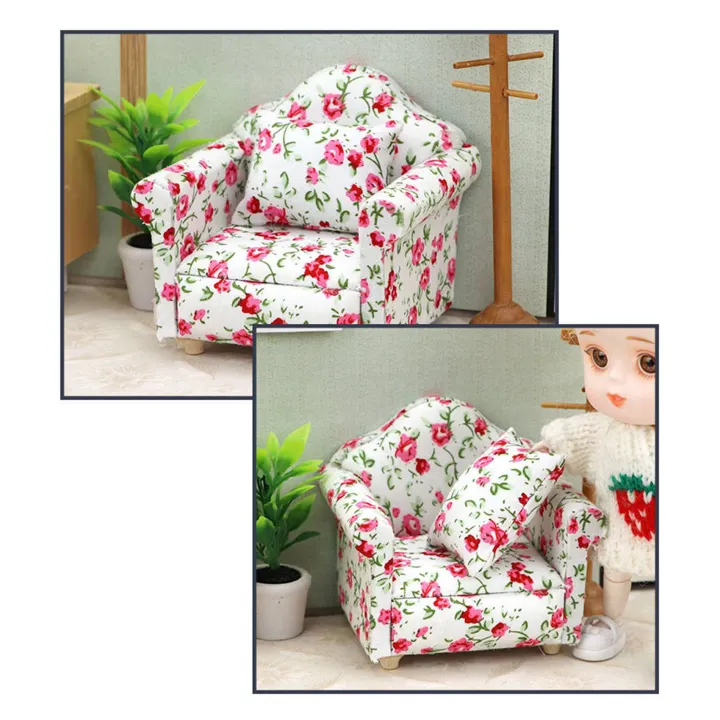 1/12%20Scale%20Doll%20House%20Miniature%20Single%20Sofa%20with%20Pillow%20-%20Image%204