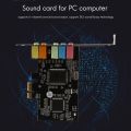 PCIe Sound Card PCI-E X1 CMI8738 Chip 32/64 Bit Sound Card Stereo 5.1 Channel Desktop Built-in Sound Card for PC. 