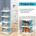 Colorful 4-Tier Stackable Shoe Rack: Organize in Style. 