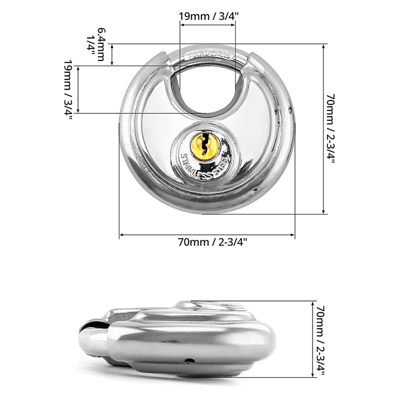 Disc Lock Core NCANRUI Disc Locks, Heavy Duty Steel Keyed Padlock Disc Storage Locks ...