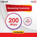 Vianet Renewing Customer 12 Months 200 Mbps Internet with ViaTV. 