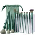 Beautiful 13 Pieces Makeup Brush Set In Green Color. 