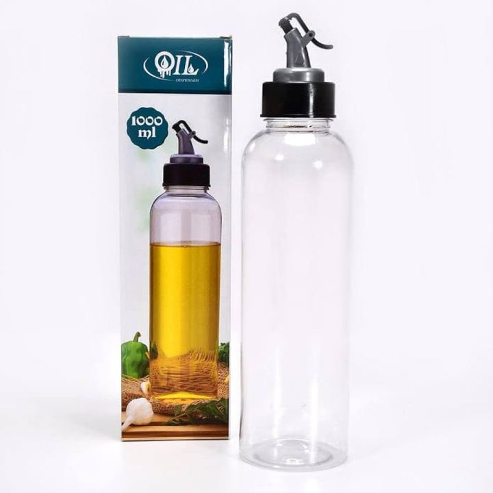 Oil Dispenser Transparent Plastic Oil Bottle Clear 1 Litre