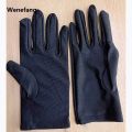 Wenefang 1pair Summer Breathable Sunscreen Full Finger Driving Gloves Women Original Thin Cotton Sun-shading Solid Color Non-Slip Short Mittens. 