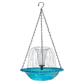 JAERBEE Hanging Bird Bath with Solar Fountain Solar Bird Bath Fountains Hanging Bird Baths for Outdoors Gray. 