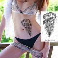 Waterproof Temporary Tattoo Sticker Black Rose Big Skull Spider Mechanical Mermaid Body Art Leg Arm Tattoo Man Woman. 