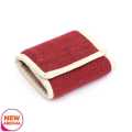 Cream/Red Rectangle Shape Hemp Material Wallet For Men. 