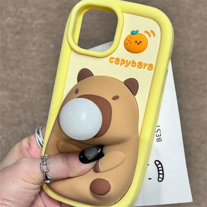 Cute%20Cartoon%20Capybara%20Squishies%20Phone%20Case%20For%20iPhone%2015%2013%2014%2012%2011%20Pro%20Max%20Blowing%20Bubble%20Lens%20Protection%20Soft%20Silicone%20Cover%20-%20Image%206