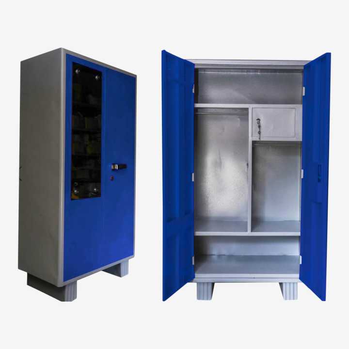 Blue Color Plain Locker Full Door Mirror Leg Daraz