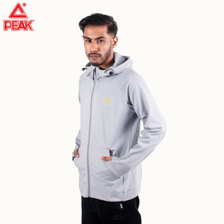 PEAK Zip Hoodie Silver Grey for Men FW6223011