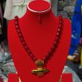 Citadel Gold Plated Traditional Newari Jewellery Tayo Necklace Mala With Red Munga for Women/Girls. 