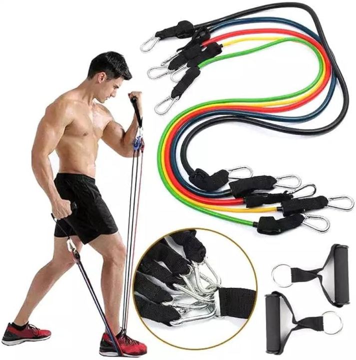 Power Resistance Bands Set - Home Gym Extreme - With Travel Bag And Exercise Accessories