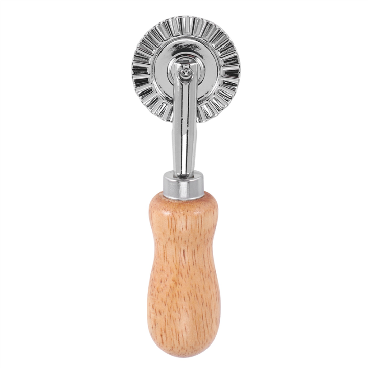 Pastry Wheel Cutter - 2 Pack Pasta & Ravioli Cutter, 1.3" Diameter, Wood Handle, Zinc Alloy Wheel