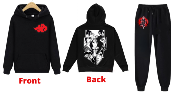 Itachi Anime Combo Printed Hoodie And Trouser For Men And Women