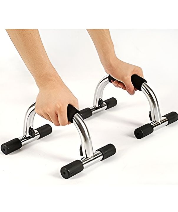 Stainless Steel Push Up Bars Pair Handles Stands Home Gym Pushup Stand Fitness Exercise Workout Training