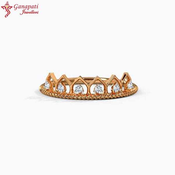 Ganapati Jewellers Crown Design Diamond Ring For Women