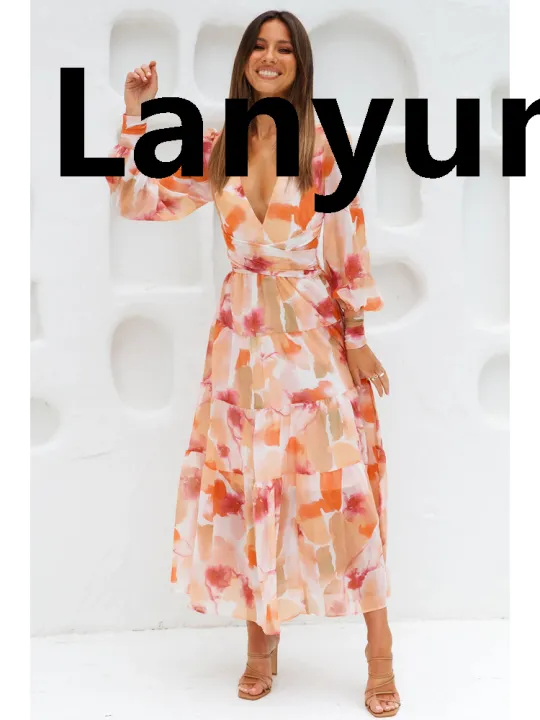 Lanyun%202025%20New%20Women's%20Long%20Sleeve%20Bohemian%20Floral%20Maxi%20Dress%20Style%20Sales%20promotion%20Beach%20Tassel%20Dress%20V-Neck%20Elegant%20Dresses%20Mature%20Women%20-%20Image%204