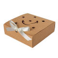 Square Packaging Boxes Bow Candy Box Solid Color Flip Cover Gift Box for Festival Celebration Mubarak. 