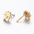 【New Arrivals】Ins Earrings Japanese-Korean-style Stainless Steel Earrings Female Student Personality Five-pointed Maple Leaf Earrings Elegant Ear Jewelry. 