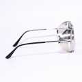 Silver/Black Frame Black Lens Round Sunglasses For Men. 
