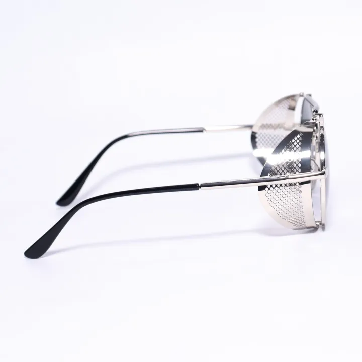 Silver/Black%20Frame%20Black%20Lens%20Round%20Sunglasses%20For%20Men%20-%20Image%204