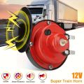 2Pcs Motorcycles Modification 12V/24V Loud Car Horn 300DB Super Loud Air Horns Replacement Kit Red Waterproof Motorcycles Speaker Universal. 