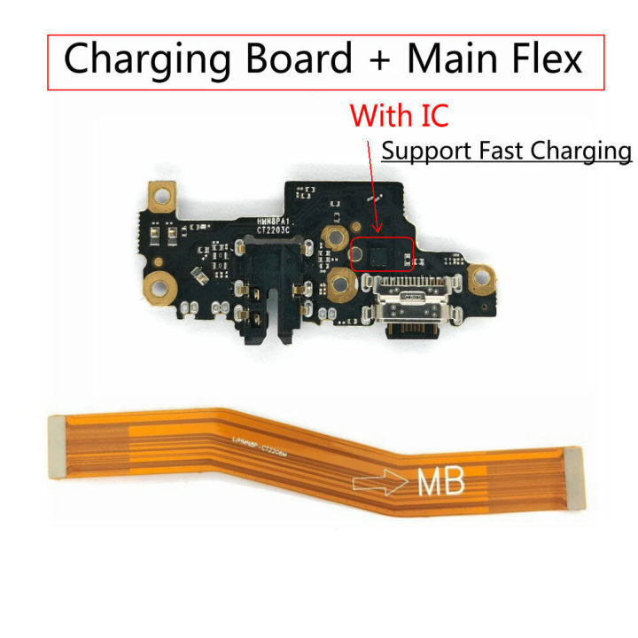 For Xiaomi Redmi Note 8 Pro USB Charging Dock Port Board with IC Connector Main Motherboard Flex Cable