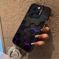 MissConnie Hexagonal Irregular Shape Purple Energy Phone Case Compatible for IPhone 15 11 12 13 14 7 8 Pro Max XR X XS Max Soft Shockproof Cover. 