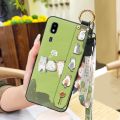 Cute Cartoon Phone Case For Samsung Galaxy A2 Core Anti-knock Dirt-resistant Lanyard Silicone Kickstand Back Cover ring. 