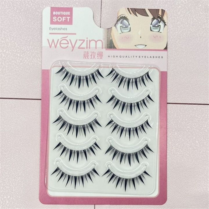 5%20Pairs%20Pack%20Japanese%20Cosplay%20False%20Eyelashes%20Faux%20Mink%20Thick%20Manga%20Anime%20Lashes%20Dramatic%20Doll%20Strip%20Lashes%20for%20Women%20-%20Image%205