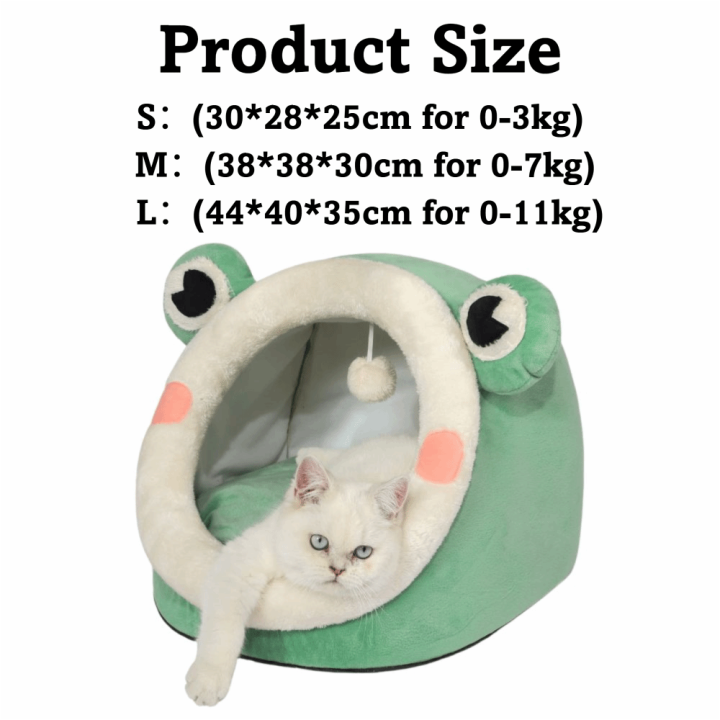 Cute%20Comfort%20Cat%20Dog%20Bed%20Plush%20Green%20Frog%20Pet%20House%20Cave%20Design%20Warm%20Sleeping%20Nest%20Bed%20For%20Puppy%20Kitten%20-%20Image%202