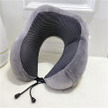 Ergonomic Memory Foam Neck Pillow with Double Arc Curve Design and Removable Cover. 